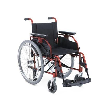Topmedi Medical Supplies Aluminum Lightweight Wheelchair with Detachable Wheels