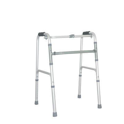 Medical Aluminum Height Adjustable Walker One-Button Folding Walking Aid Walker for Disabled