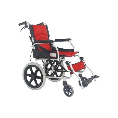 Mn-Ly002 Folding Basic Manual Aluminum Steel Wheelchair for Elderly Disabled