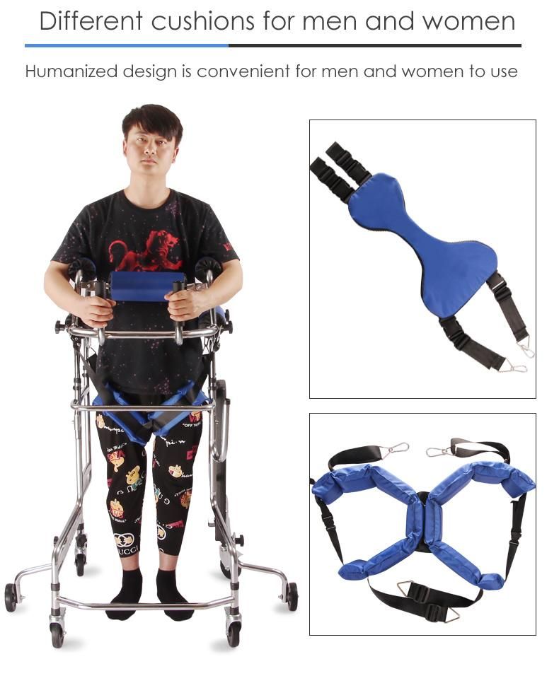 Hemiplegia Walker Stand Frame with Seat Wheel Rehabilitation Device