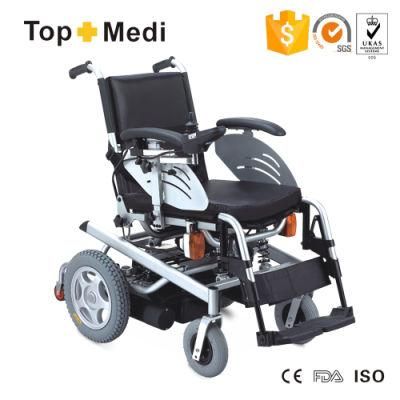 Topmedi Reclining Electric Mini Power Wheelchair with Safety Lamp