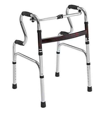 Folding Lightweight Double Bend Two Level Walker Aluminum Adult Walking Aids Frame Rollator for Limited Mobility Medical Equipment
