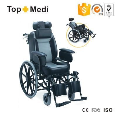 China Reclining Wheelchair with Powder Coasting Frame for Handiccaped