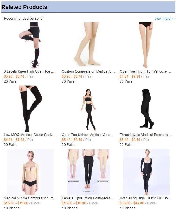 Unisex 34-46mmhg Open Toe Thigh High Medical Varicose Compression Stockings