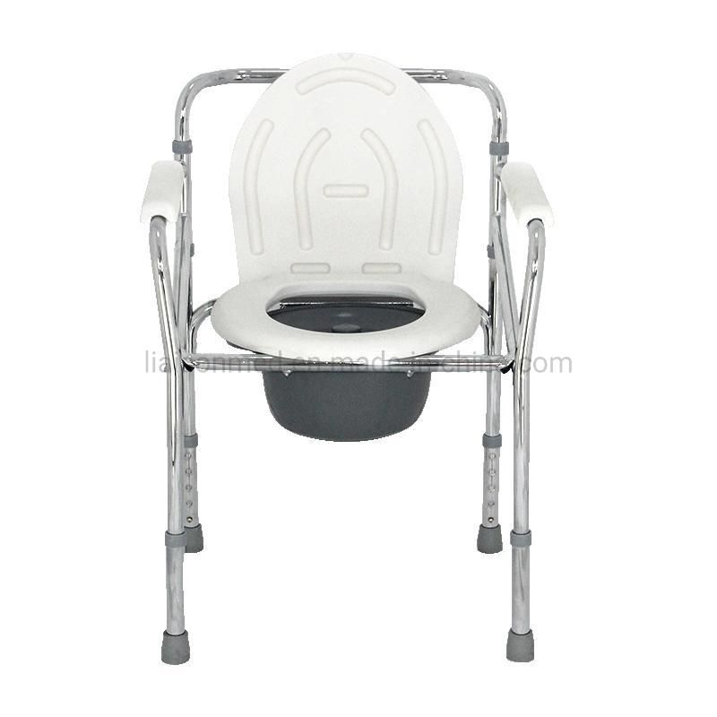 Mn-Dby005 Adjustable Medical Appliances Manual Disabled Aluminum Folding Commode Chair