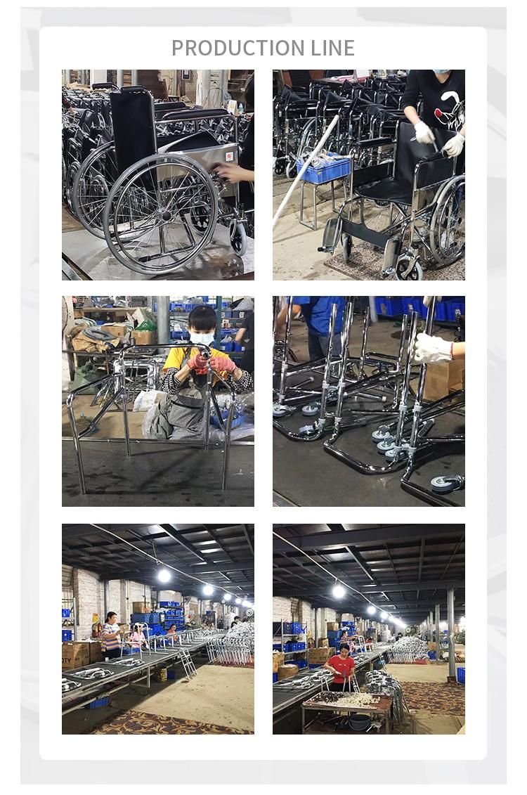 Luxury Folding Steel Reclingcommode Wheelchair