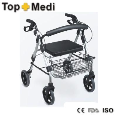 European Type Aluminum Fame Walking Rollator Walker with Store Bag