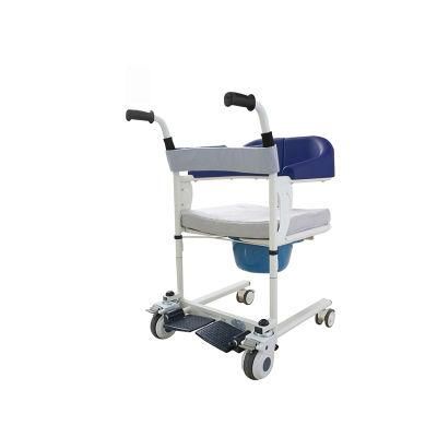 Multi-Function Manual Patient Transfer Chair Bathing Disabled Commode with Wheels