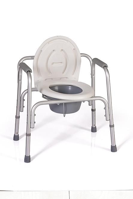 Health Care Equipment Disabled Toilet Commode Chair Bath Hospital Chromed Steel Toilet Commode Chair