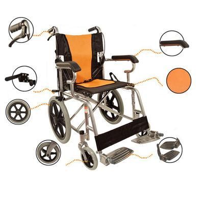 Hot Selling Medical Products Aluminum Folding Head Aid Manual Wheelchair for Elderly People
