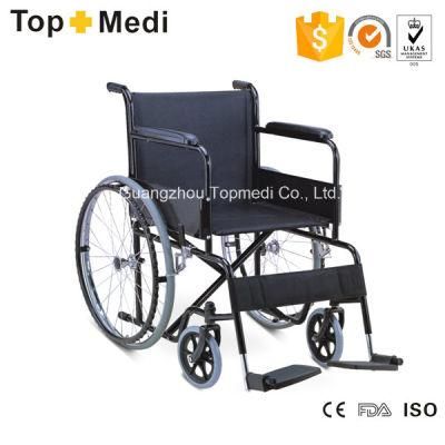 Topmedi Powder Coated Manual Standard Steel Wheelchair
