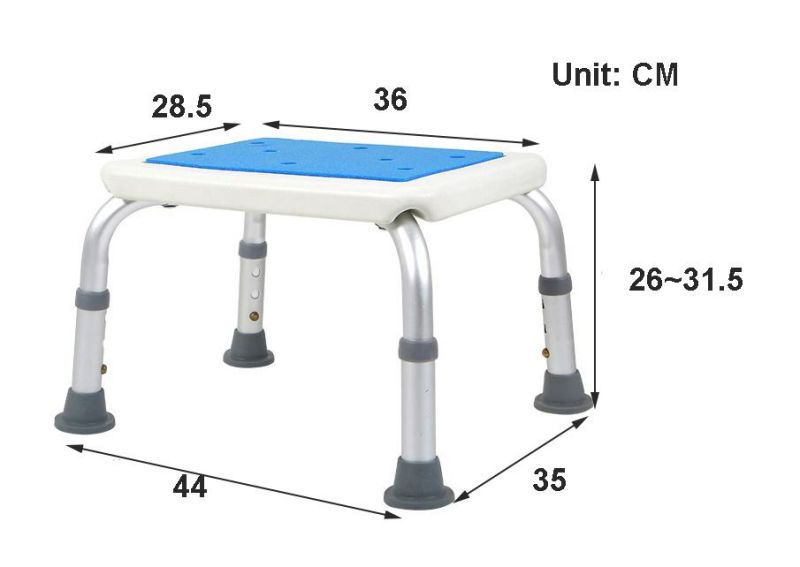 Commode Chair - Aluminum Bath Stool with Cold Protection Cushion