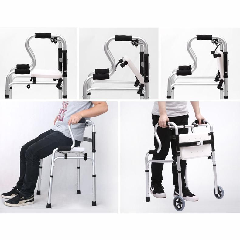 Factory Price Health Care Walker for Disabled Lightweight Aluminium Alloy Adjustable Walker with Wheel