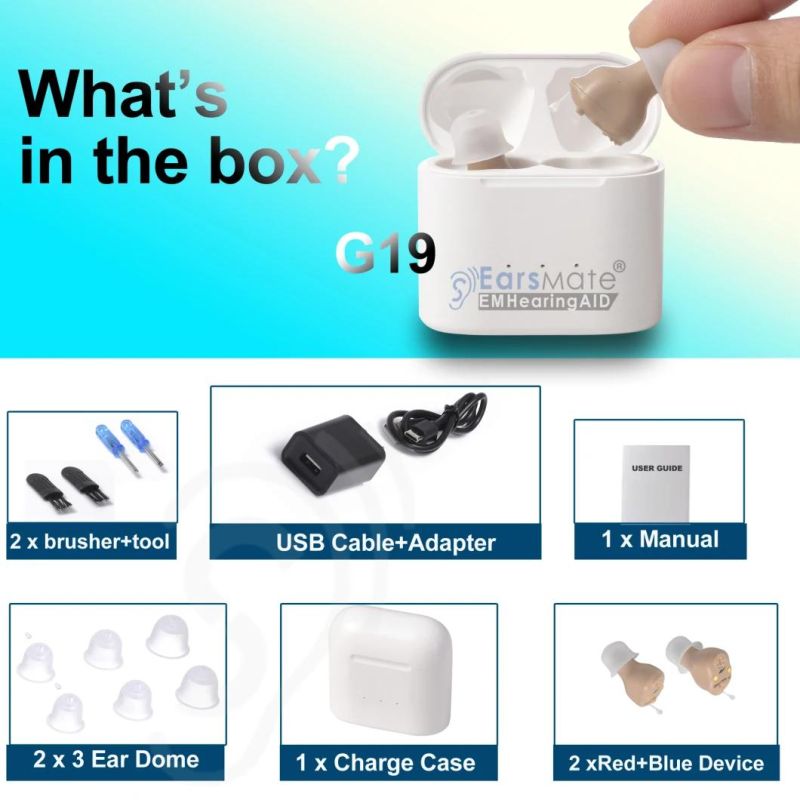 New Invisible Cic in Ear Rechargeable Analog Hearing Aid Price Aids Deafness Sound Amplifier for Seniors Adults