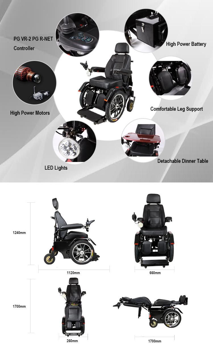 Adjustable Seat Height Handicapped Electric Wheelchair Saudi Arabia