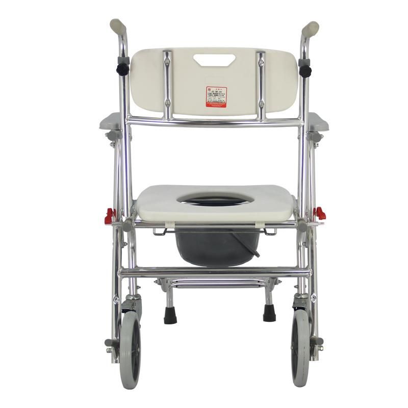 Mn-Dby004 Aluminum Toilet Sit Lavatory Chair Folding Commode Chair Lightweight Toilet Chair for Disabled