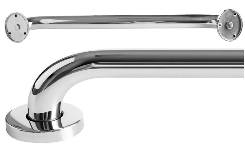 Commode Chair Chrome Stainless Steel Bathroom Grab Bar Handle, Safety Hand Rail Support