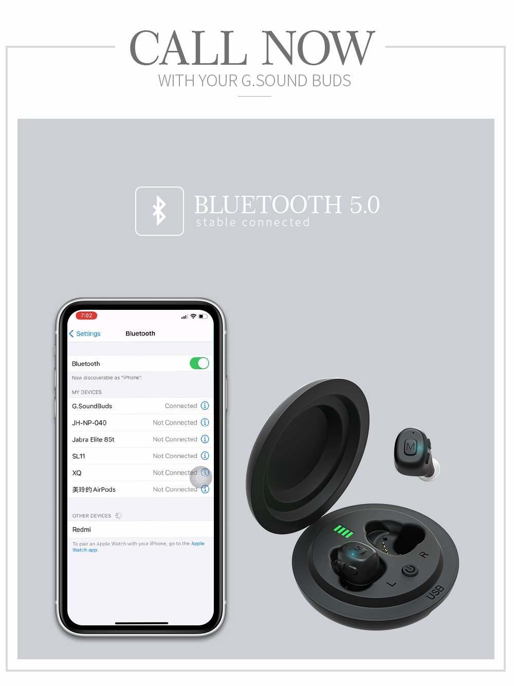 Digital Wireless Bluetooth Hearing Aids Long Standby