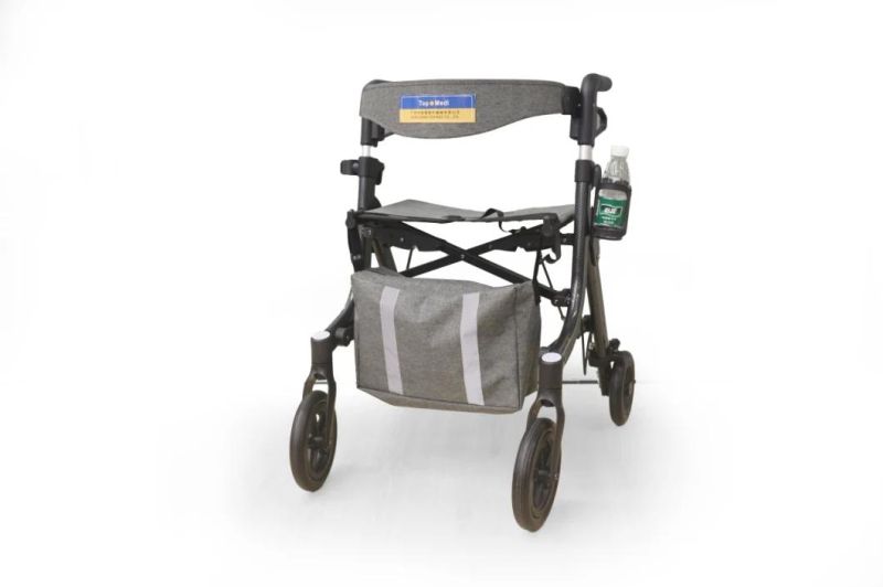 Walking Aids Shopping Cart Aluminum Foldable Rollators Walkers with Crutches