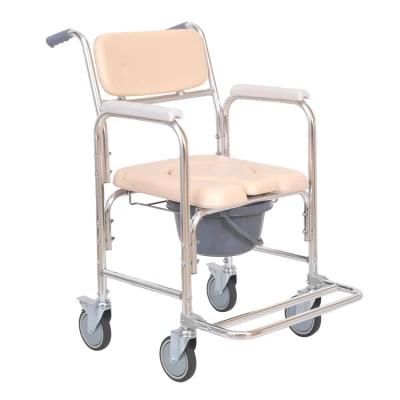 Medical Bathroom Toliet Chair Transfer Bedside Commode with Wheels