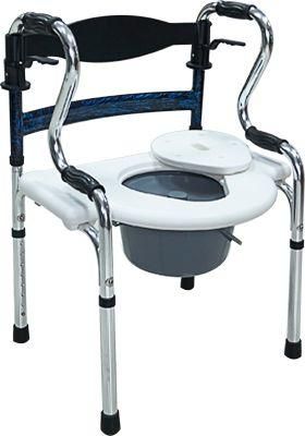European Shower Chair Seat Comfortable Bathroom for Elderly People Hospital Patient Aluminum Commode Chair with Backrest Walker Frame