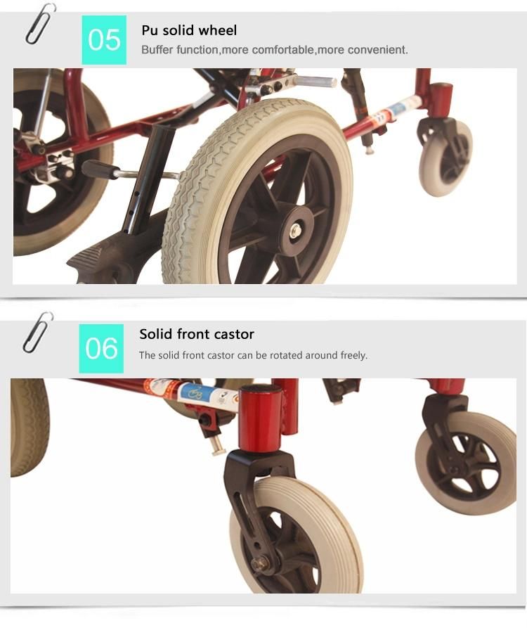 Lightweight Aluminum Cerebral Palsy Wheel Chair for Pediatric Children