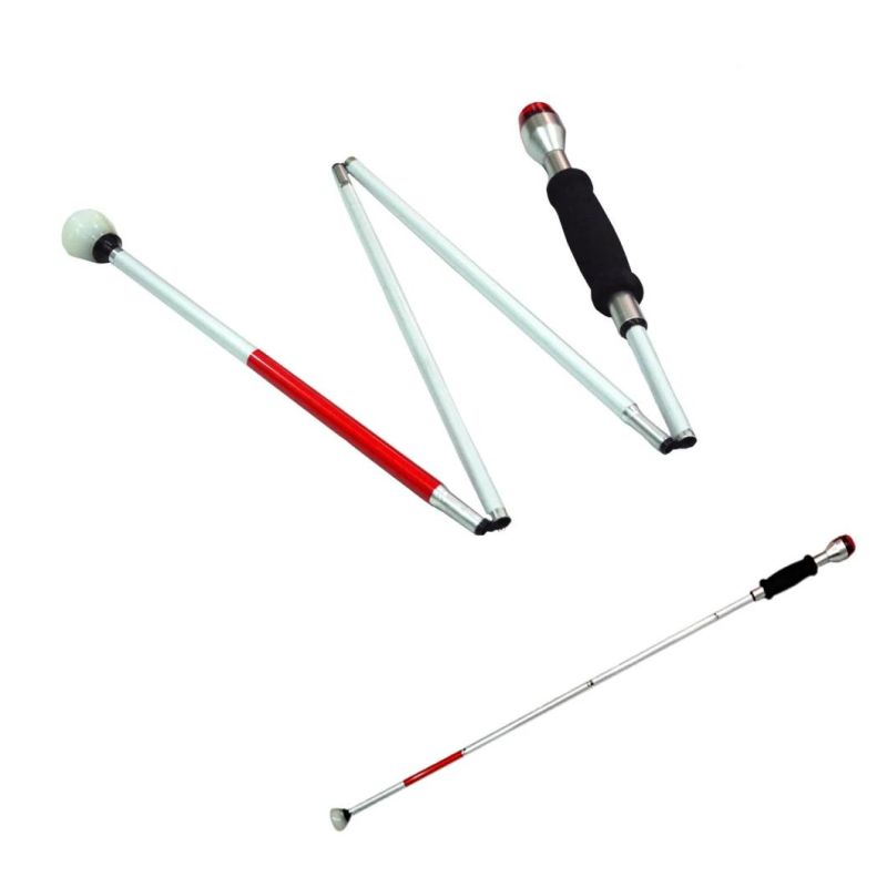 Anti Shock Stick Pole Walking Cane White Canes with Roller