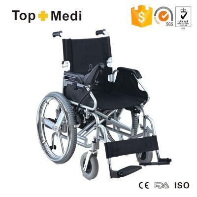 Electric Foldable Lightweight Steel Frame Wheelchair with Drop Back Handle