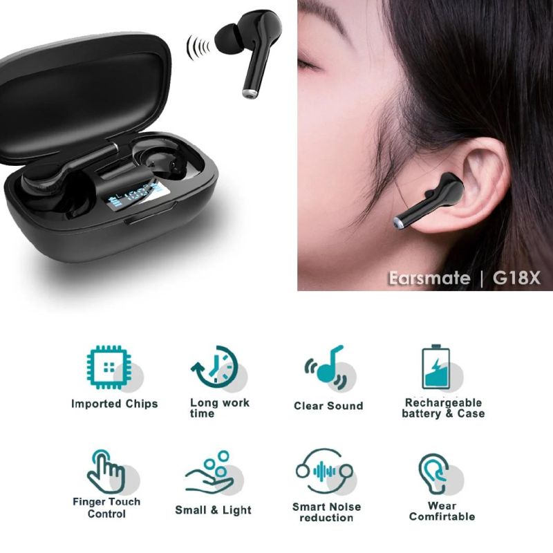 Invisible in Ear Rechargeable Hearing Aids for Seniors Deafness Hearing Amplifier as Earbuds Shape