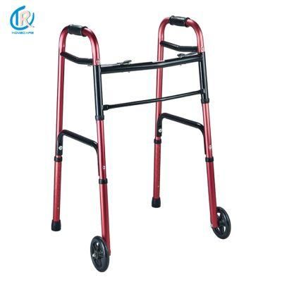 Rollator Walker Adult Double Button Alunminum Walker with 5&quot; Wheels