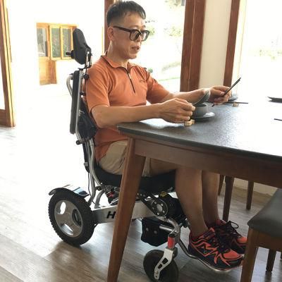 Adjustable Armrest Electric Wheelchair Power Folding Aluminium Alloy Wheelchair