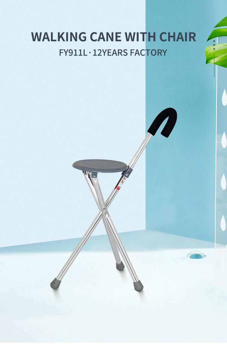 Disability Medical Folding Cane Seat Walking Stick Chair Seat