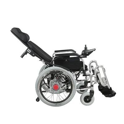 High Back Steel Folding Electric Power Wheelchair for Disabled