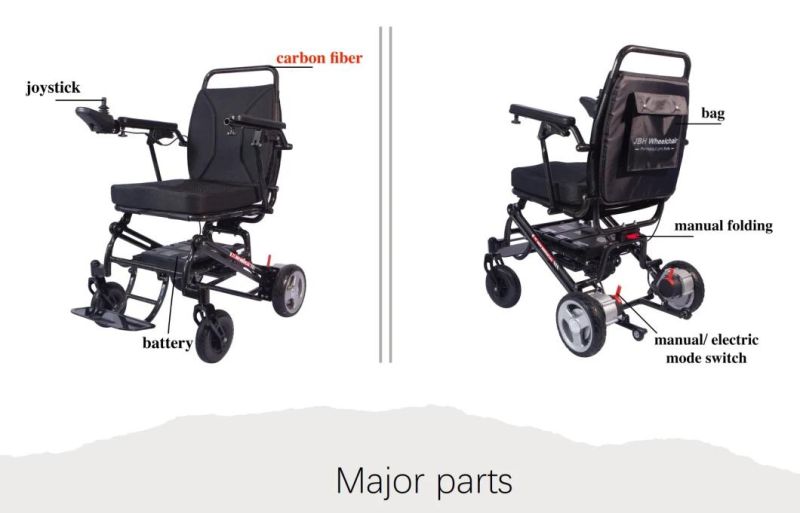 Jbh Manufacturer Factory Supply Carbon Fiber Electric Wheelchair