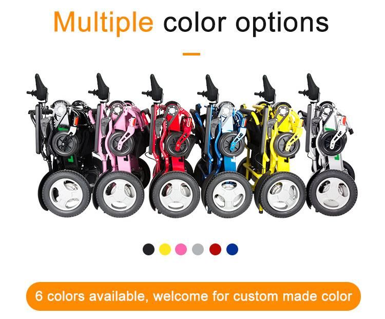 FDA Disabled Aluminum Lightweight Foldable Power Electric Lithium Battery Wheelchair
