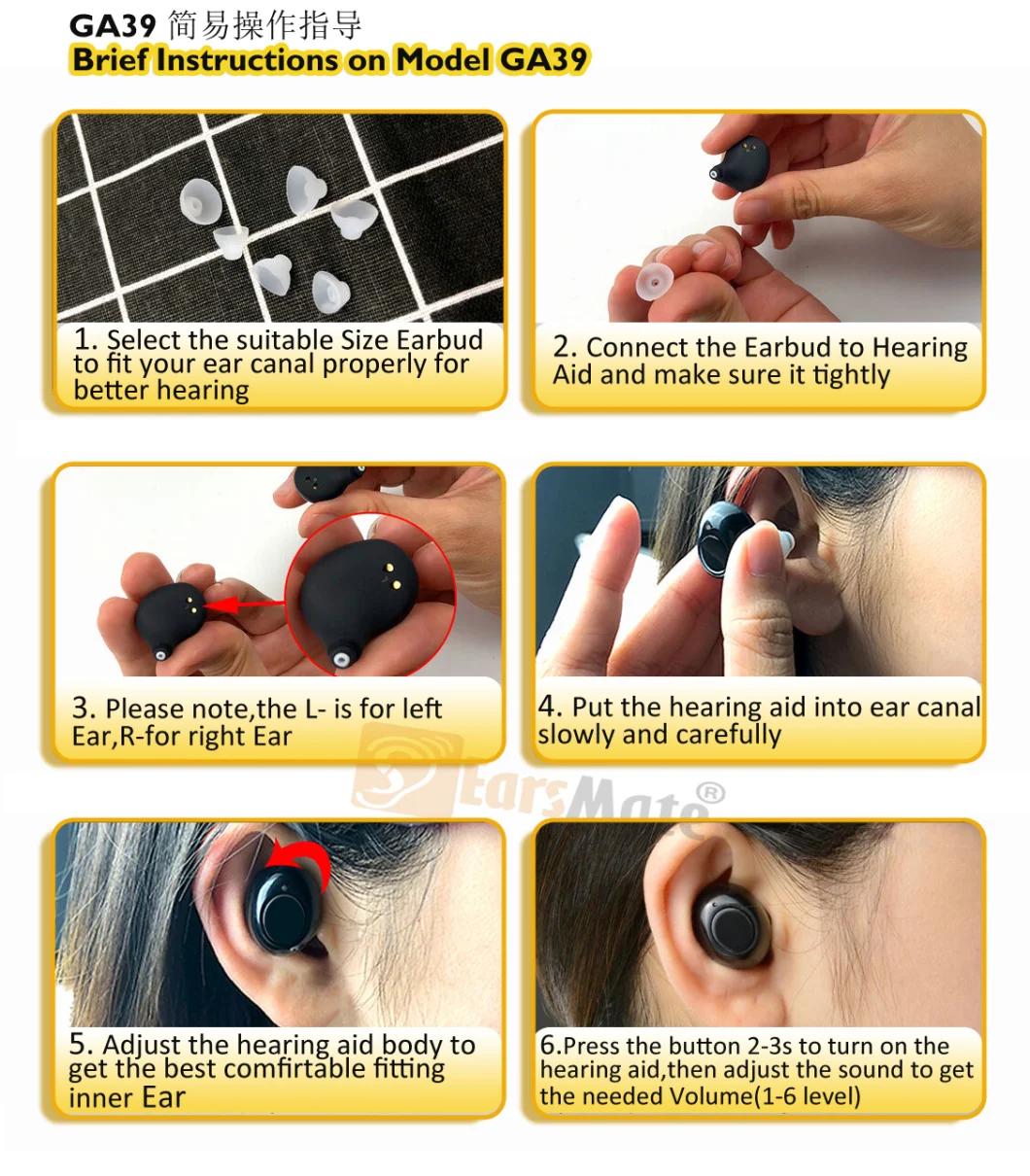 2021 Best Bluetooth Type Small Rechargeable Hearing Aid Packed 2 Units and Charge Box Included