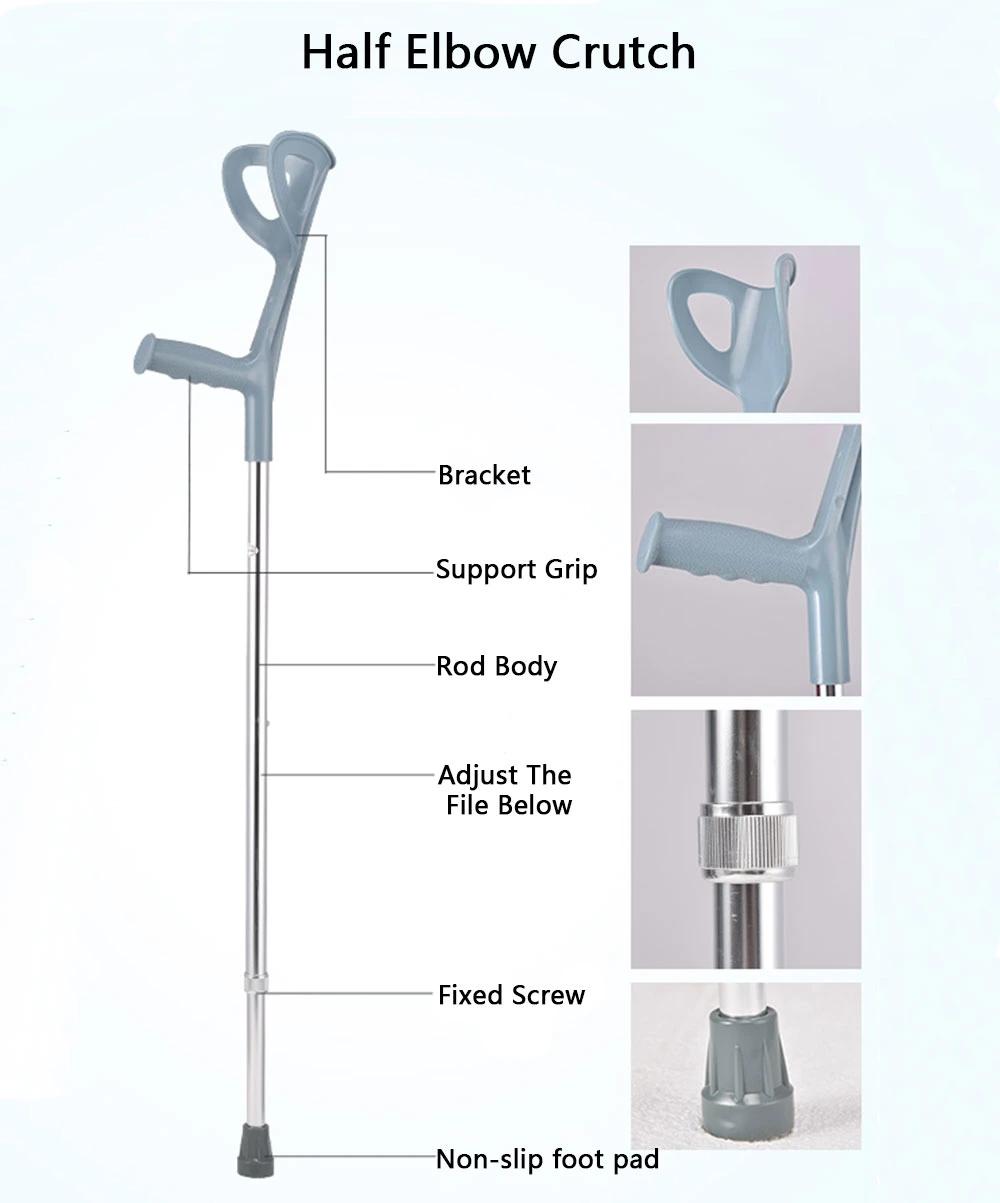 Height Adjustable Lightweight Underarm Axillary Crutches for Adult Disabled