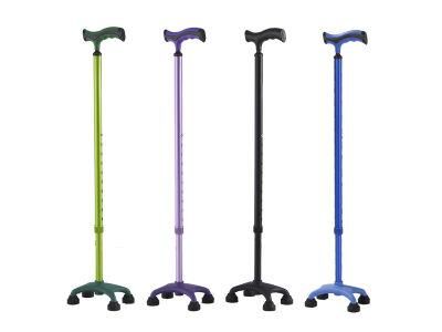 Lightweight Adjust Height Good Quality Foldable Walking Stick Elderly Aluminum Quad Cane Old Man Used