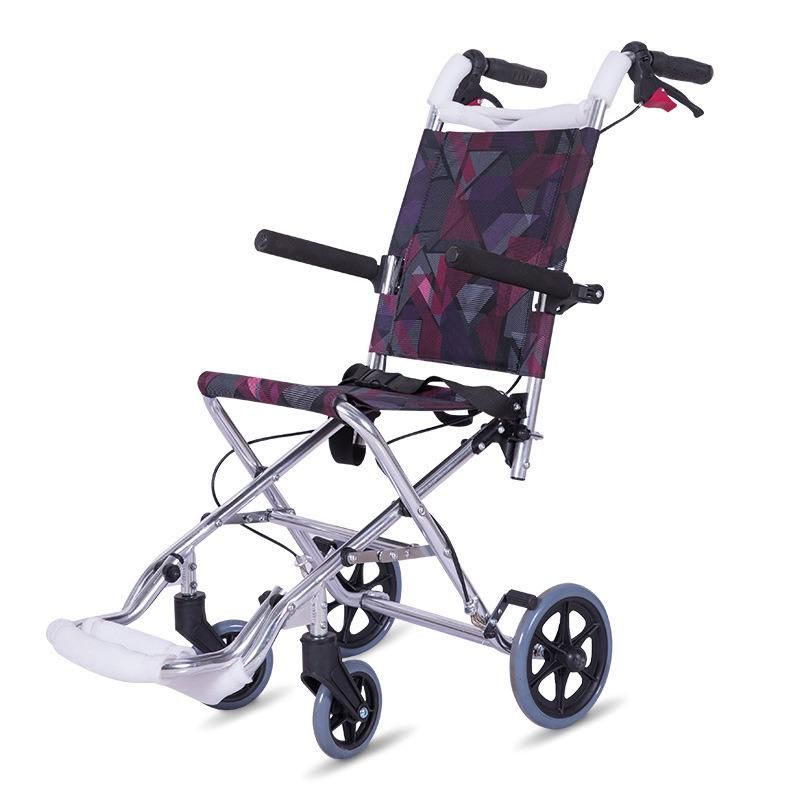 New High Quality Aluminum Alloy Ultra-Light Portable Foldable Children′s Wheelchair