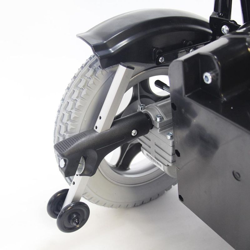 Foldable Electric Wheelchair with Solid Wheels and Double Soft Cushion