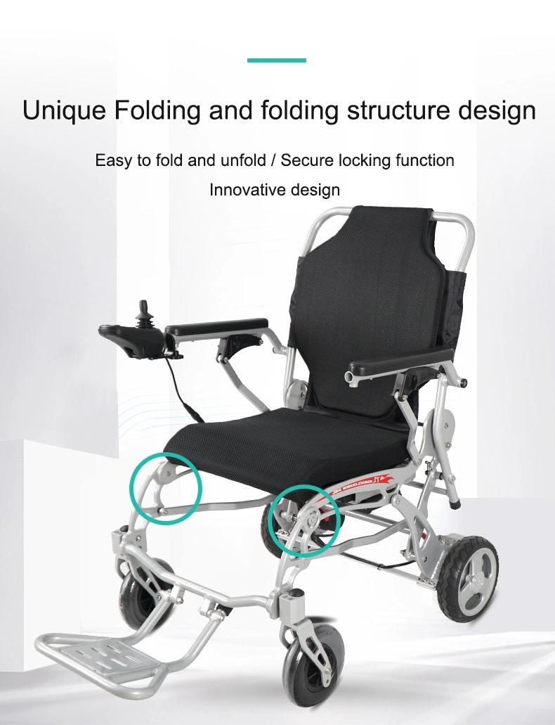 CE & FDA Aluminum Alloy Light Folding Electric Power Wheelchair for The Elderly