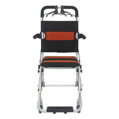 Disabled Elderly Travel Aluminum Manual Lightweight Transfer Transit Foldable Wheelchair