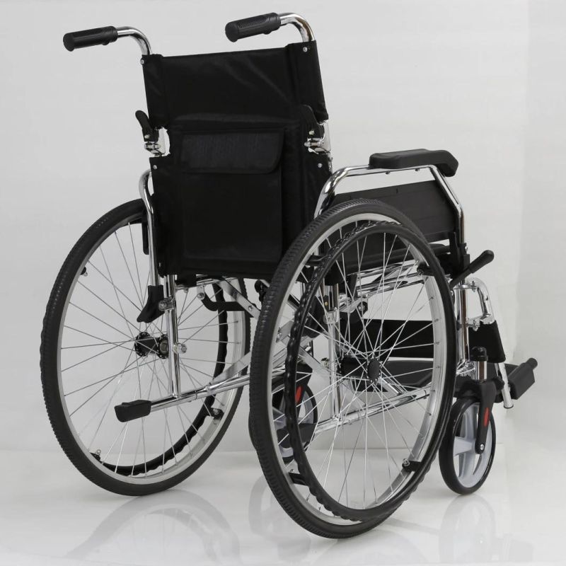 Hospital Elderly Economical Cost-Effective Manual Folding Wheelchair