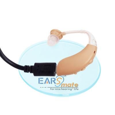 Rechargeable Hearing Aid Behind The Ear 100 Hours Lithium Ion Battery Last