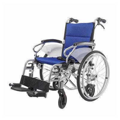 Topmedi 2022 New CE Approved Disabled Aluminium Manual Folding Wheelchair