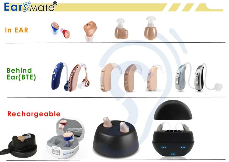 Wholesale Ric Digital Ear Hearing Aid Pocket No Programmable Rechargeable Aids Deaf Voice Sound Amplifier Hearing Aid Battery Hearing Device Product Machine