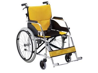 Modern Design 22&quot; PU Wheel Type Wheel Aluminum Wheelchair with Wide Front Wheel Health OEM Outdoor Aluminum Wheelchair