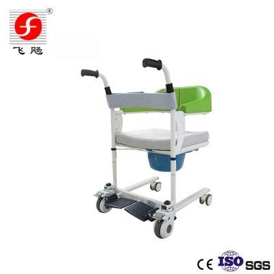 Handicapped Bathroom Patient Potty Wheelchair Transfer Lift Commode with Bedpan Toilet Seat