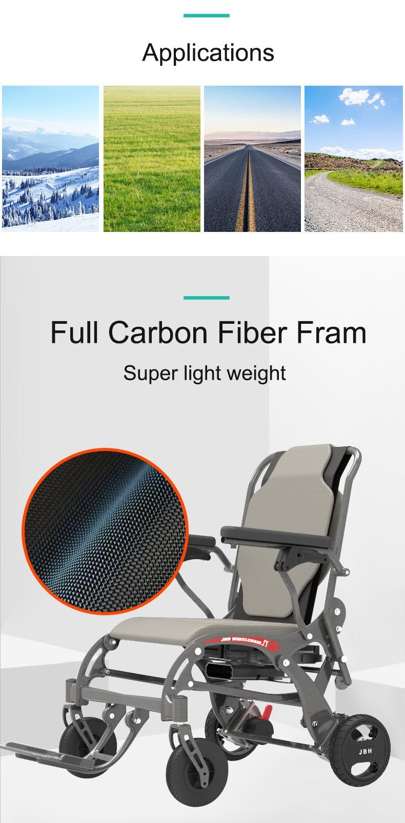Carbon Fiber Electric Wheelchair Power Wheelchair with Elevating Leg Rests