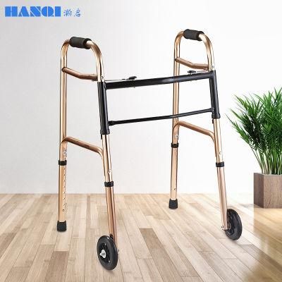 Height Adjustable Foldable Aluminum Walker with Front Wheels